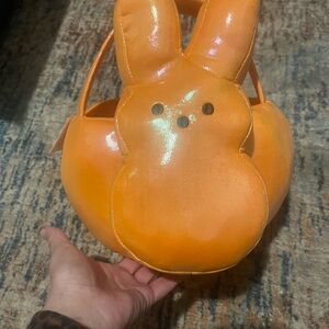 Orange Bunny-Shaped Basket NWT